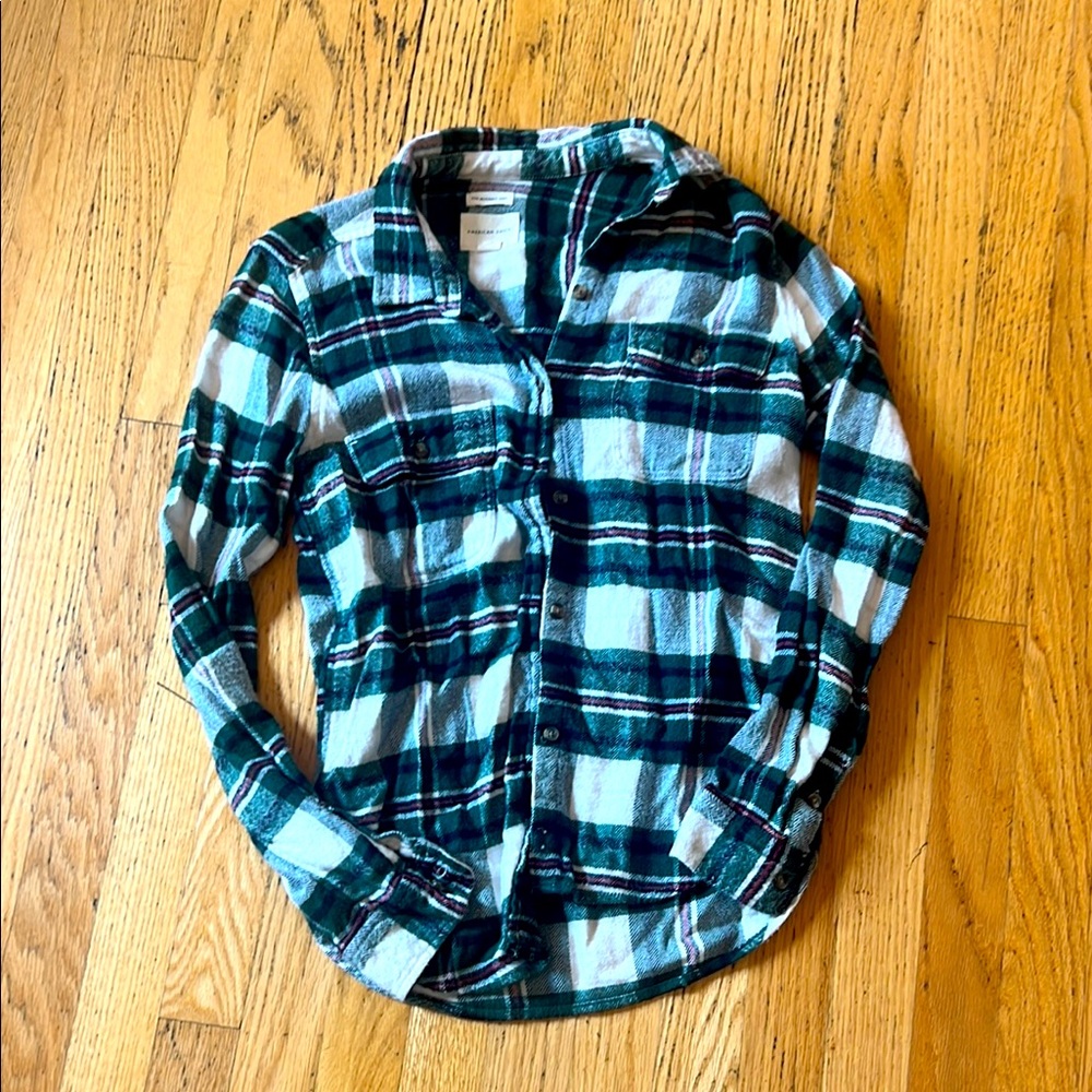 Plaid Button-Up Shirt American eagle